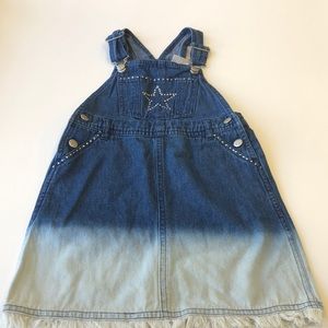 Tie dye girls overalls bedazzled star front SZ 4/5